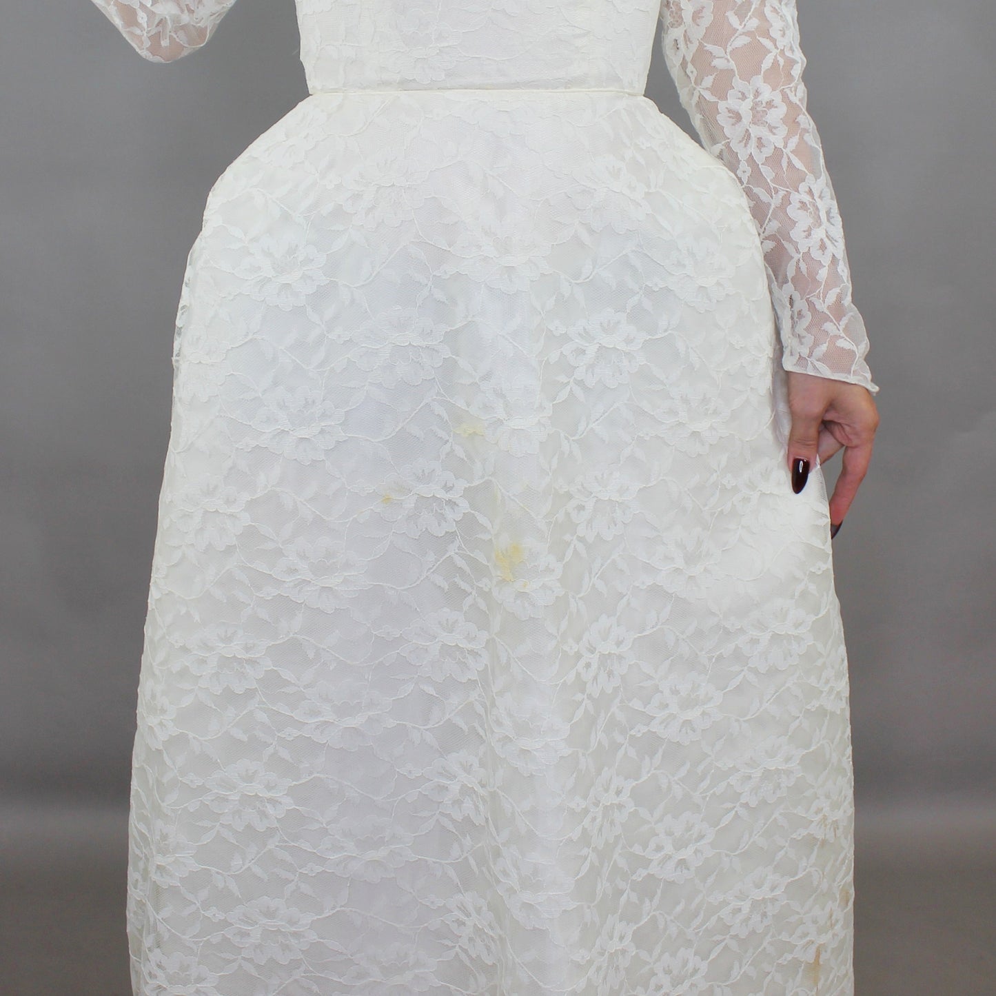 Vintage 60s Lace A-line Wedding Dress