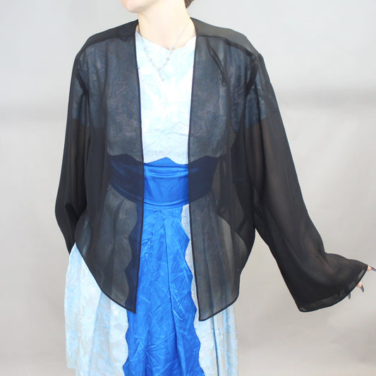 Vintage 90s Sheer Black Jacket by Jump Apparel Co.