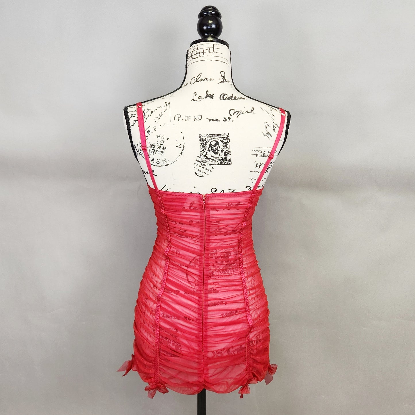 Red Ruched Micromesh Chemise Lingerie from Sexy Little Things by Victoria's Secret