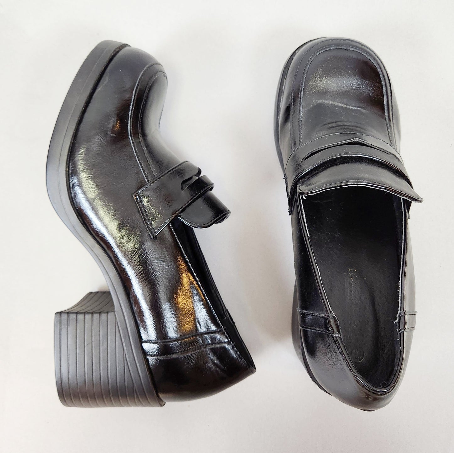 Vintage Y2k Heeled Chunky Heeled Loafers by Give Show