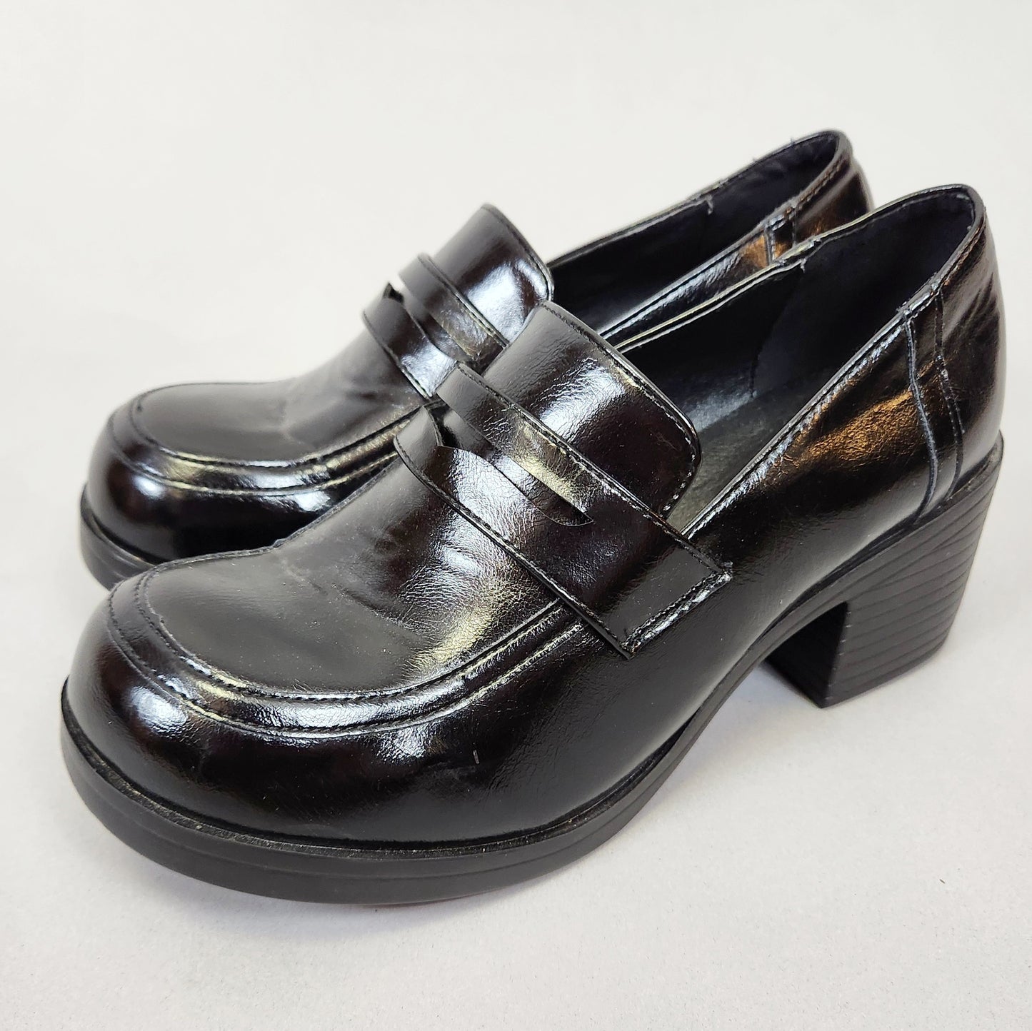 Vintage Y2k Heeled Chunky Heeled Loafers by Give Show