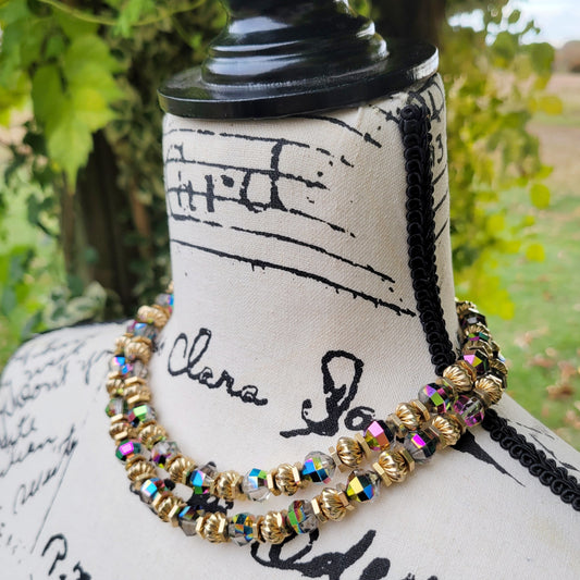 Vintage 50s Aurora Borealis Crystal Necklace Fairy Glam by Vendome