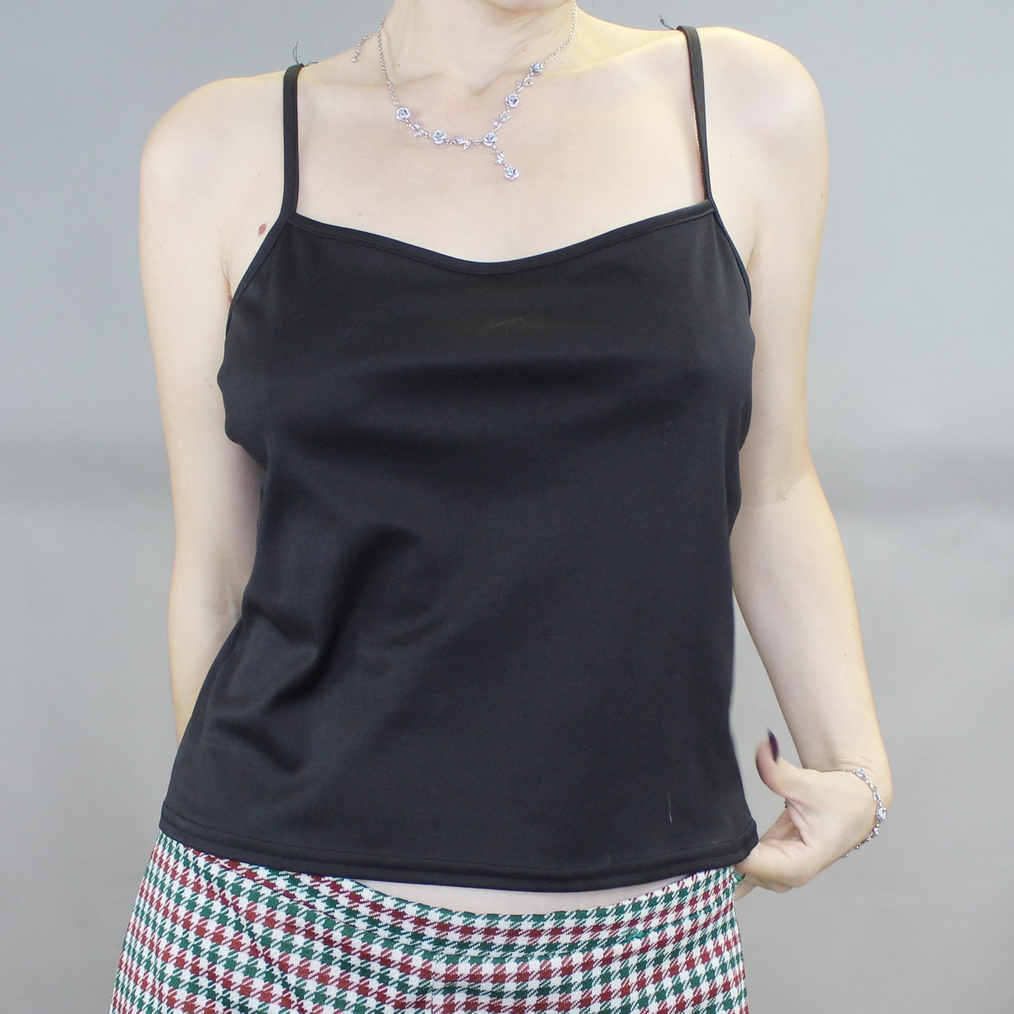 Vintage 90s Silver Mock Neck Tee by Frazier Lawrence