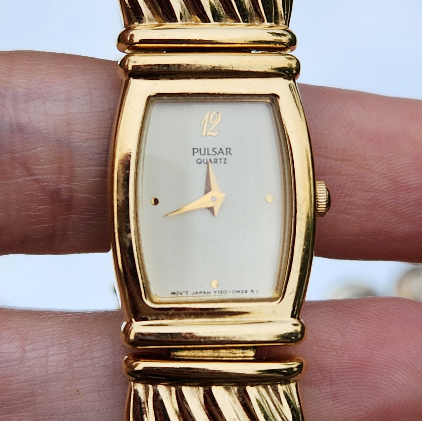 Vintage 90s Gold Tone Pulsar Bracelet Watch