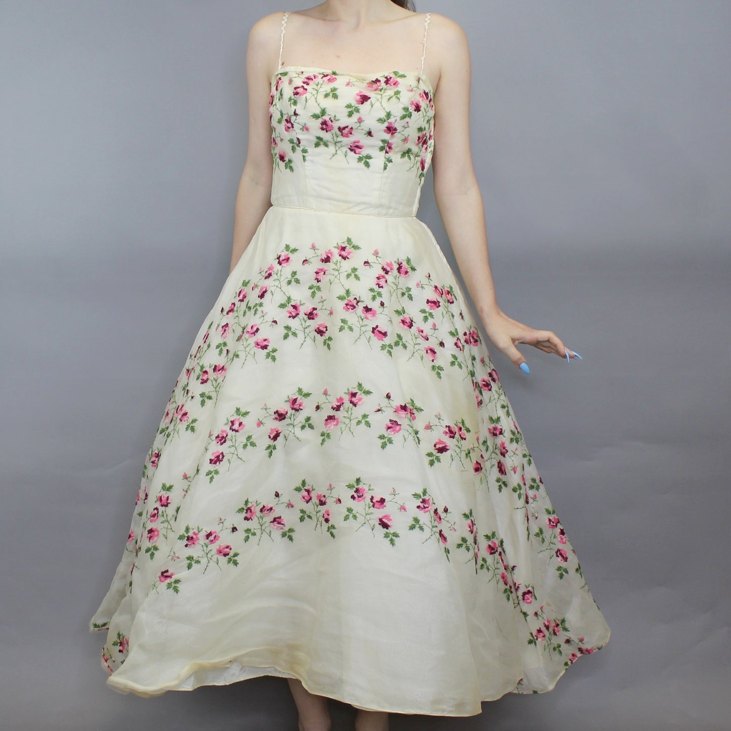 Vintage 50s Cupcake Poofy Prom Dress