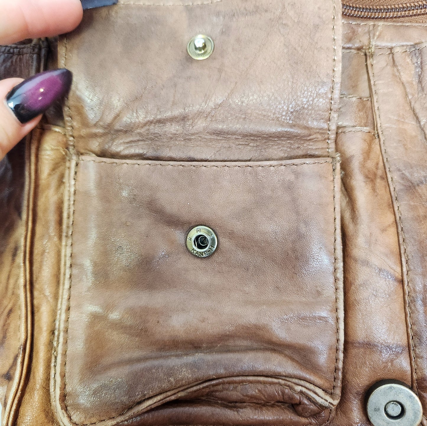 Vintage 80s Brown Leather Messenger Bag by East West