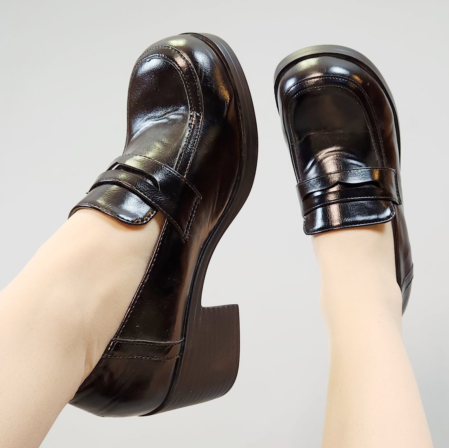 Vintage Y2k Heeled Chunky Heeled Loafers by Give Show