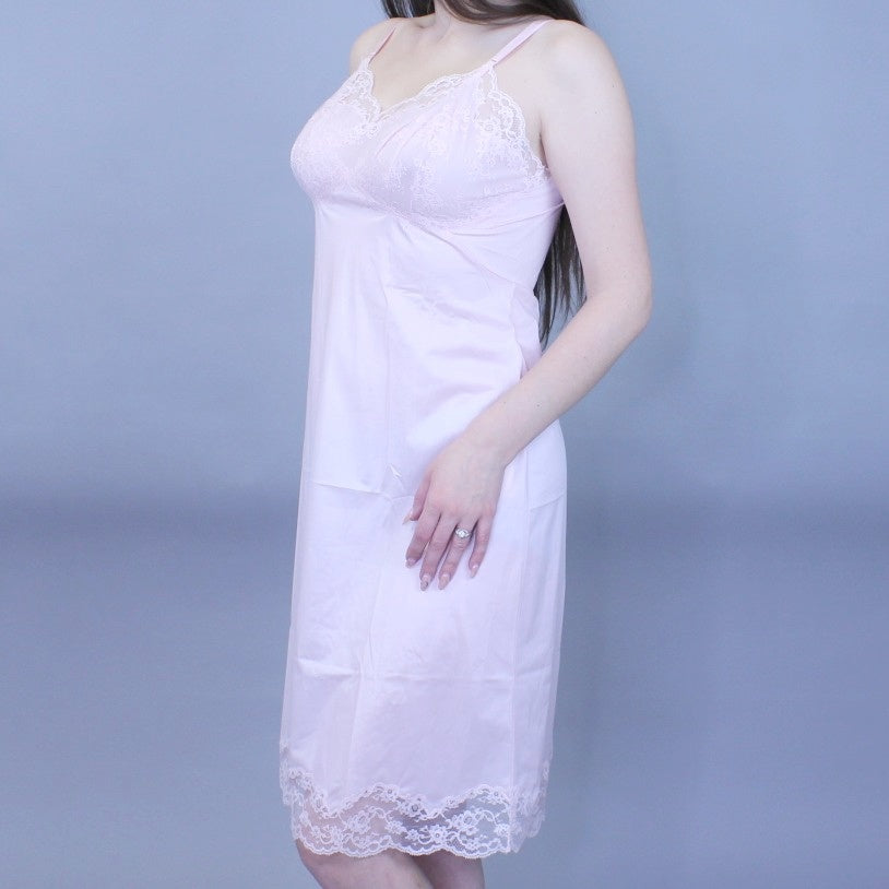 Vintage 60s Deadstock NWT Pastel Pink Coquette Slip Dress by Vanity Fair