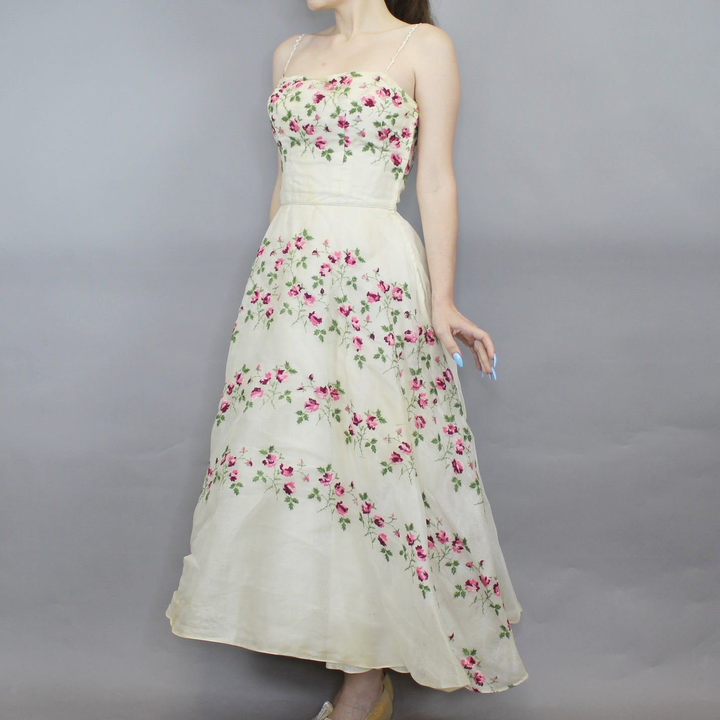 Vintage 50s Cupcake Poofy Prom Dress