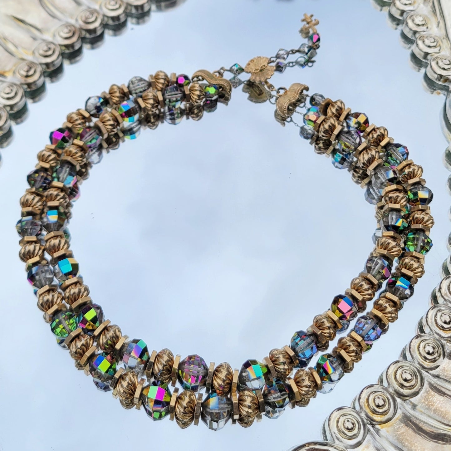 Vintage 50s Aurora Borealis Crystal Necklace Fairy Glam by Vendome