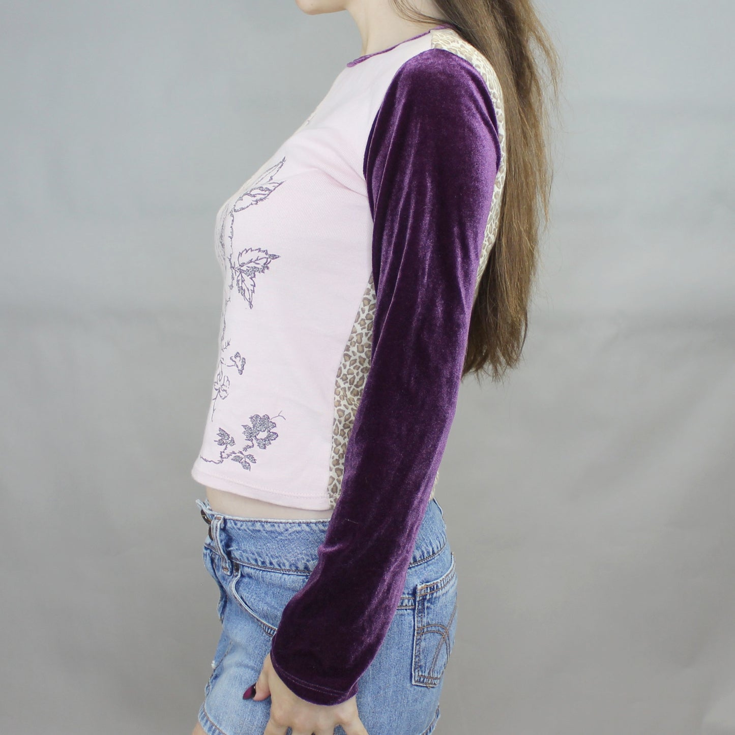 Vintage Y2k Patchwork Long Sleeve Baby Tee by Gap
