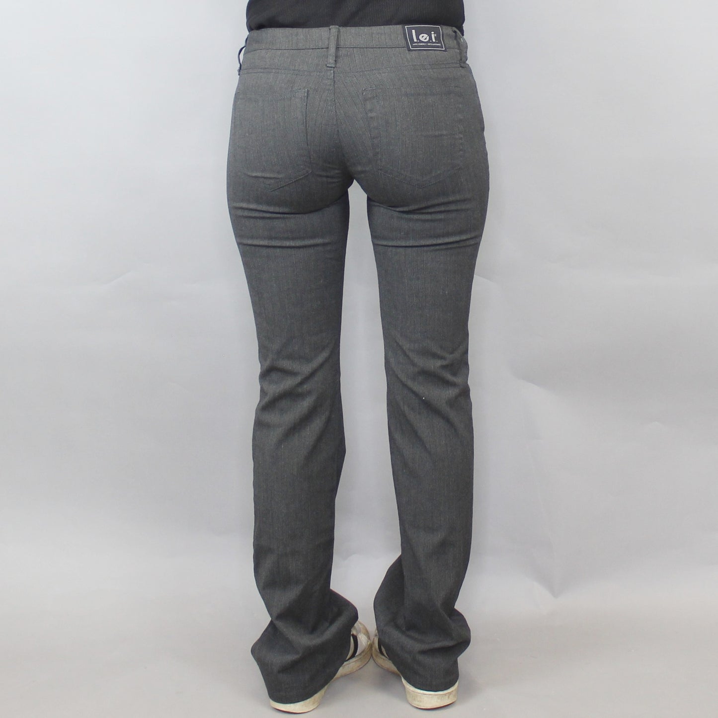 Vintage Y2k Pinstriped Bootcut Low-rise Pants by L.e.i.