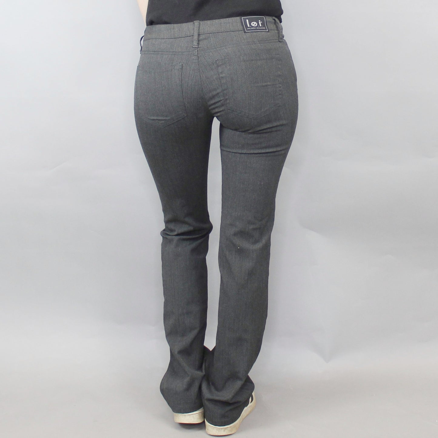 Vintage Y2k Pinstriped Bootcut Low-rise Pants by L.e.i.