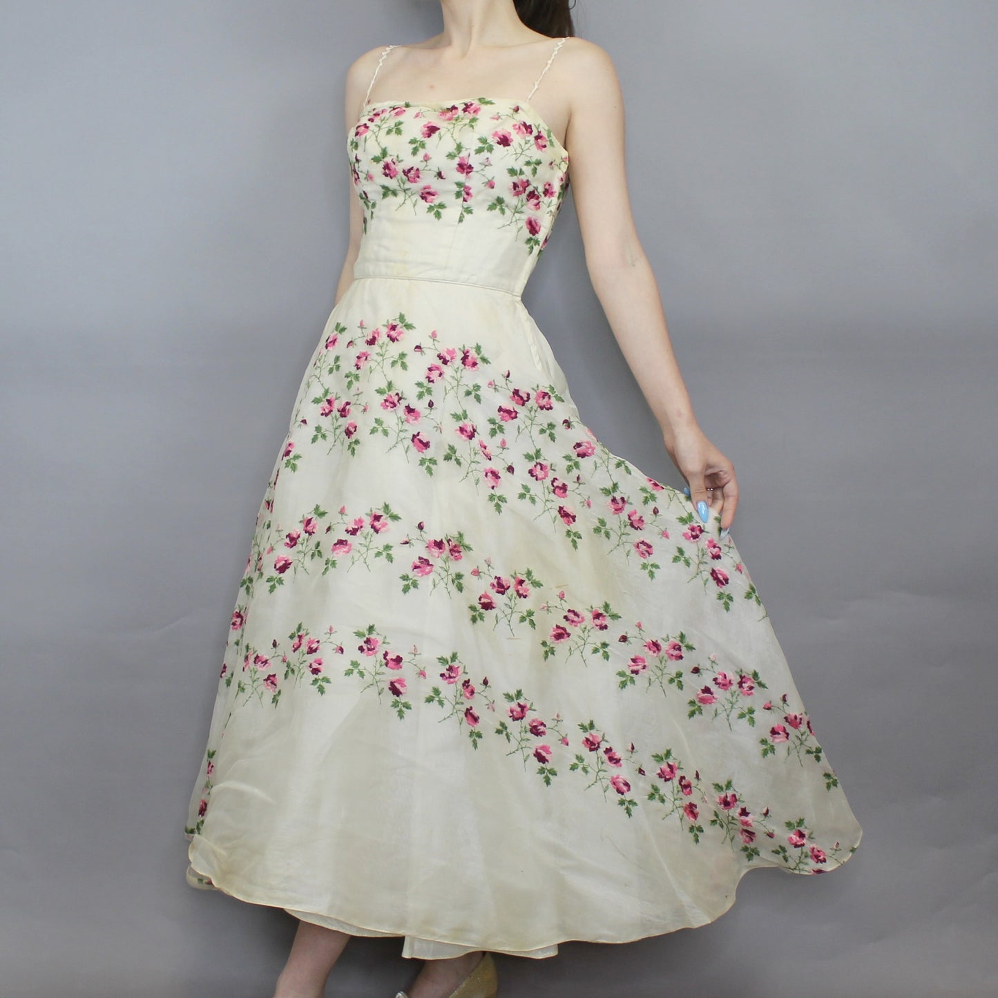 Vintage 50s Cupcake Poofy Prom Dress