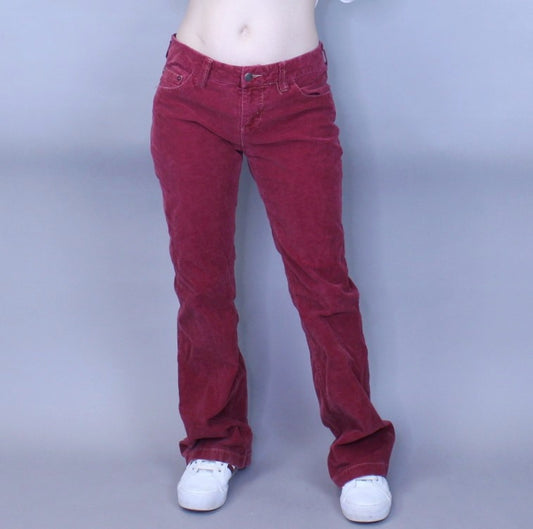 Vintage Y2k Red Corduroy Flares by SO Stretch