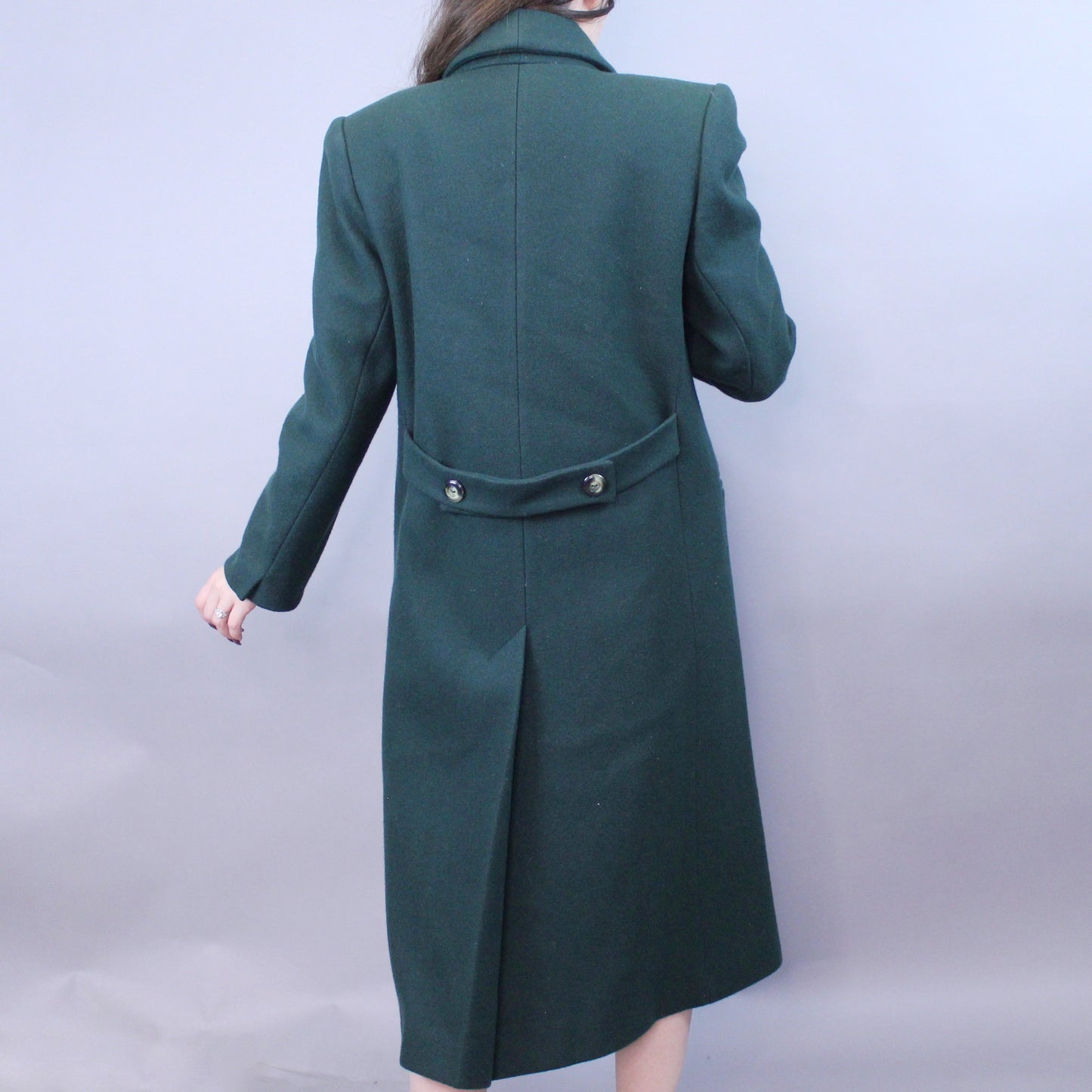 Vintage 80s Formal Green Overcoat