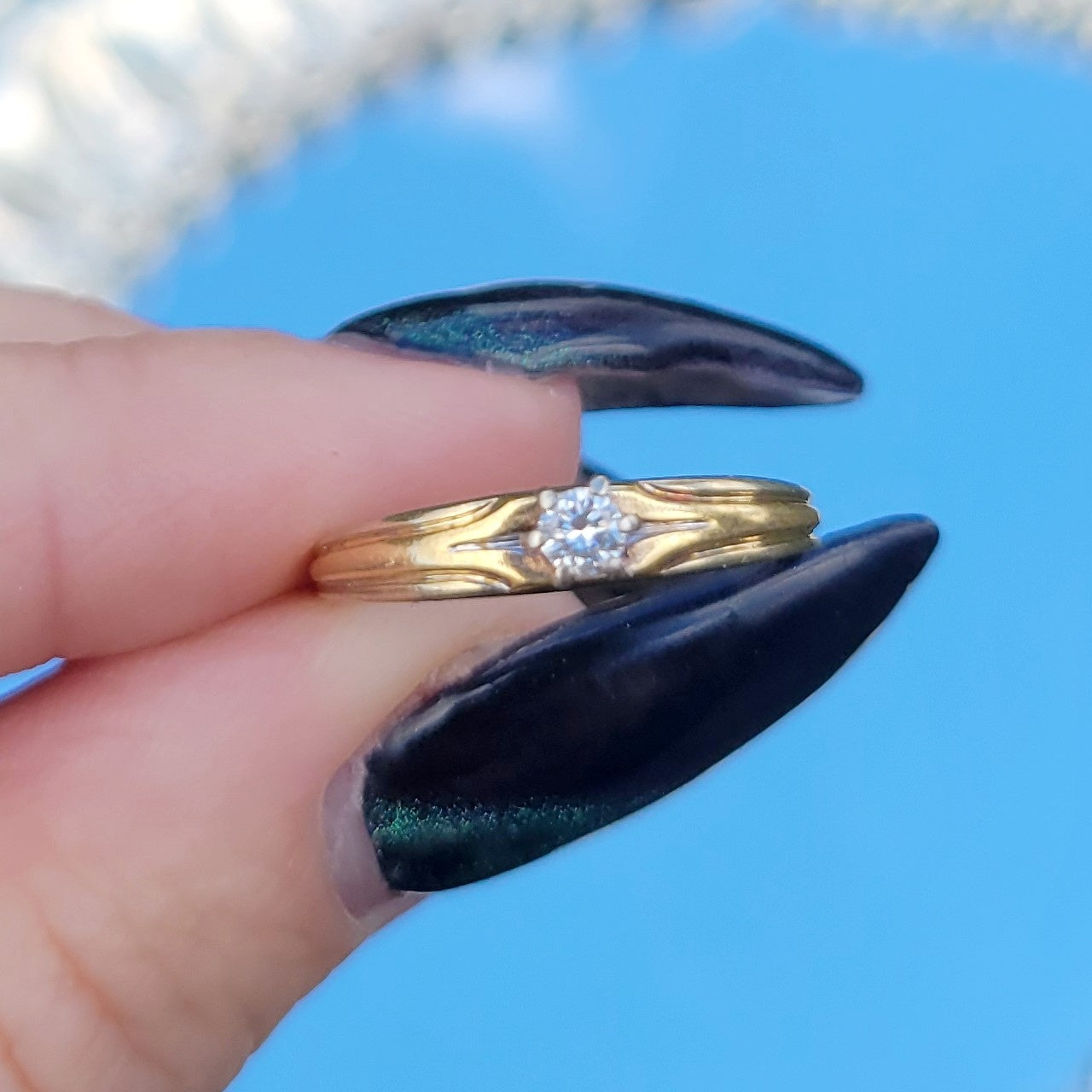 Vintage 40s 14k Gold Diamond Engagement Ring