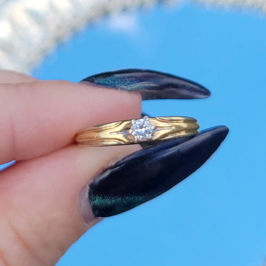 Vintage 40s 14k Gold Diamond Engagement Ring