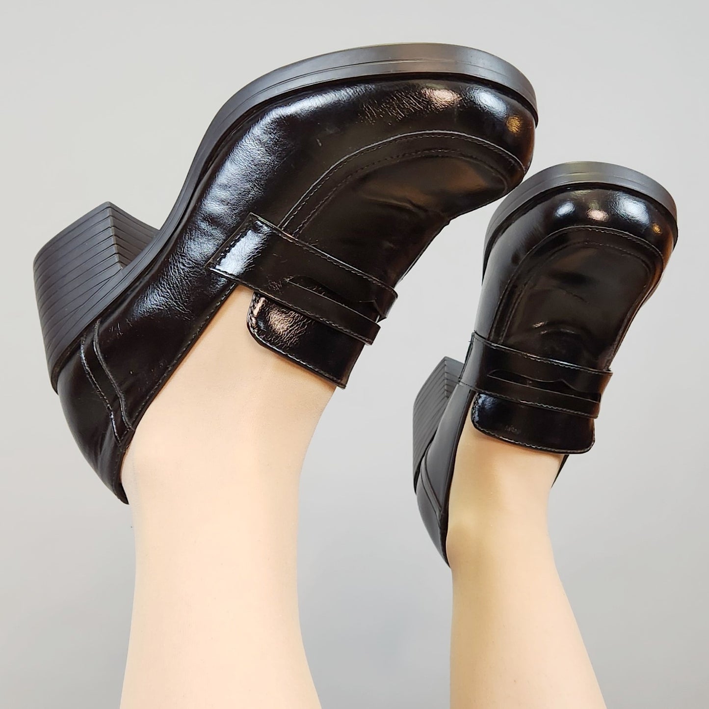 Vintage Y2k Heeled Chunky Heeled Loafers by Give Show