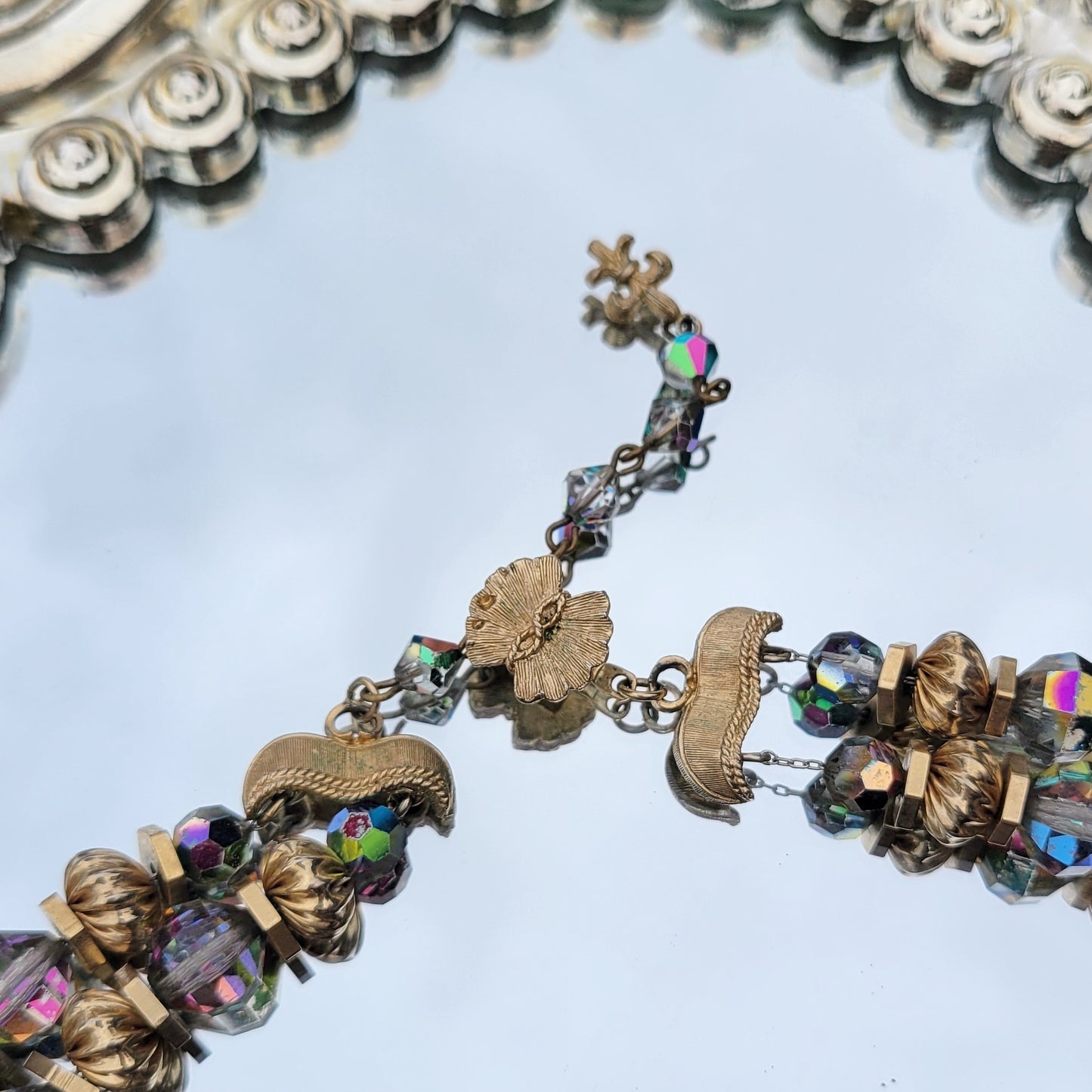 Vintage 50s Aurora Borealis Crystal Necklace Fairy Glam by Vendome