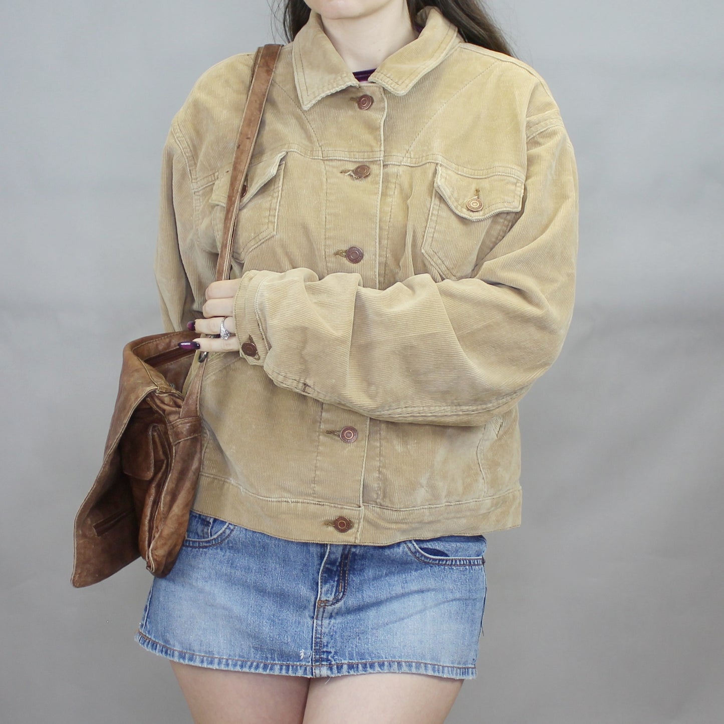 Vintage 80s Brown Leather Messenger Bag by East West