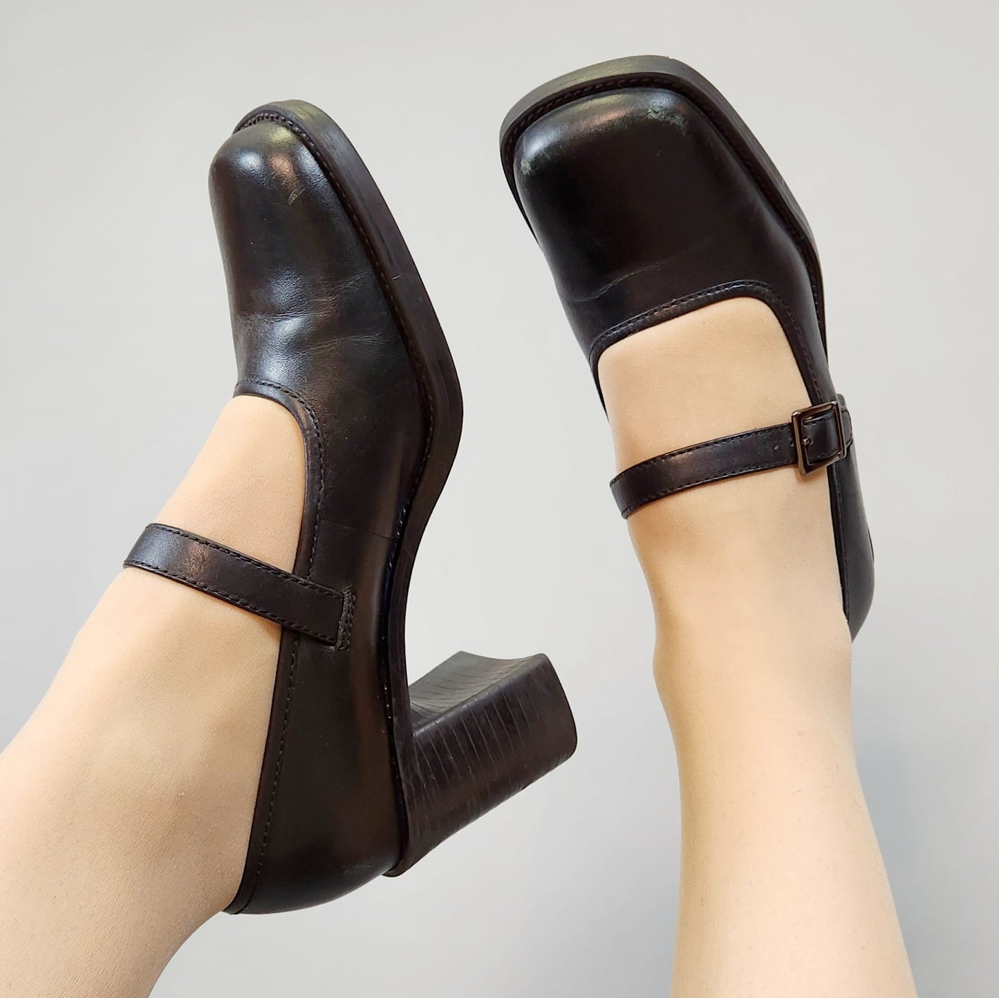 Vintage Y2k Heeled Chunky Mary Janes by White Mtn