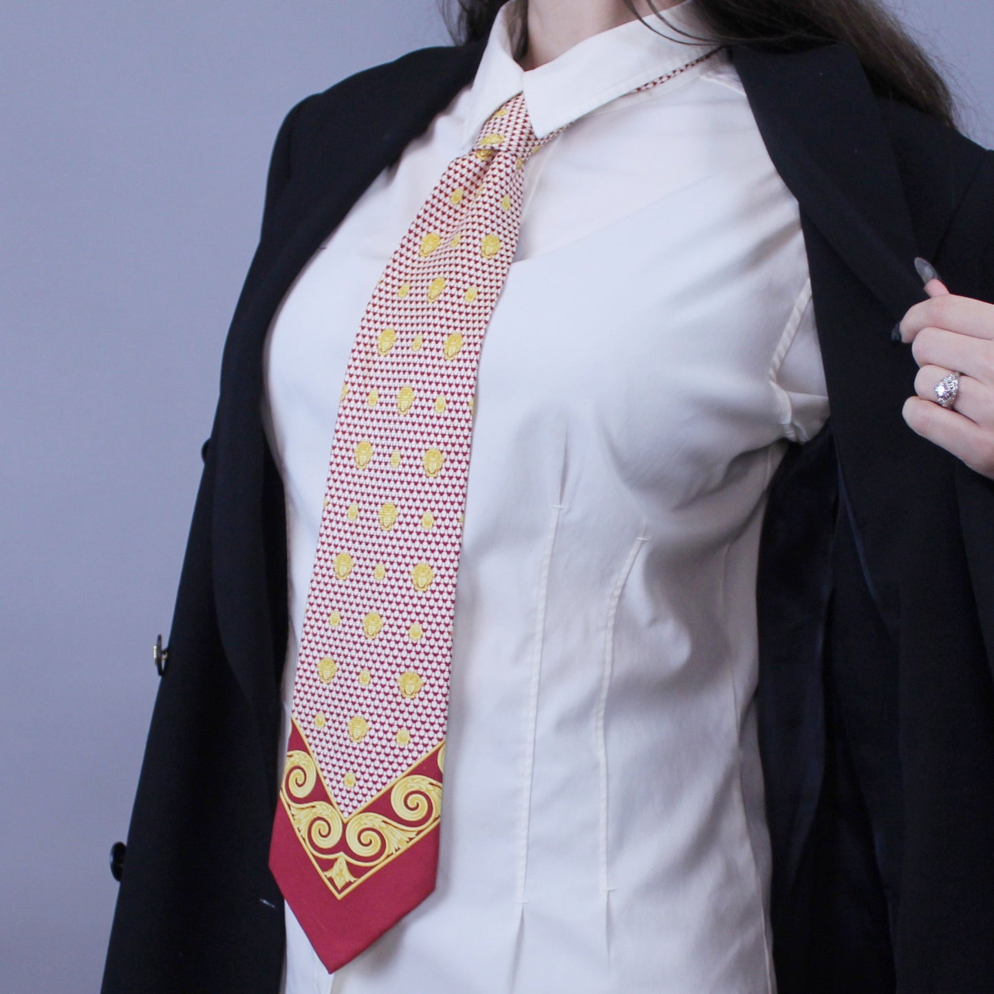 Vintage 90s Gianni Versace Silk Medusa Head Tie