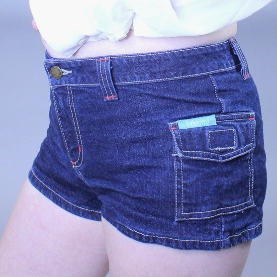 Vintage Y2k Low Rise Denim Cargo Micro Mini Shorts by TotheMax!