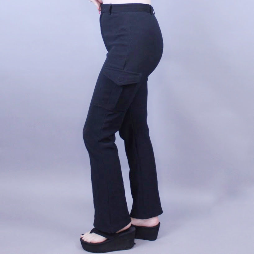 Vintage Y2k Cargo Pocket Flare Pants by Dreamgirl