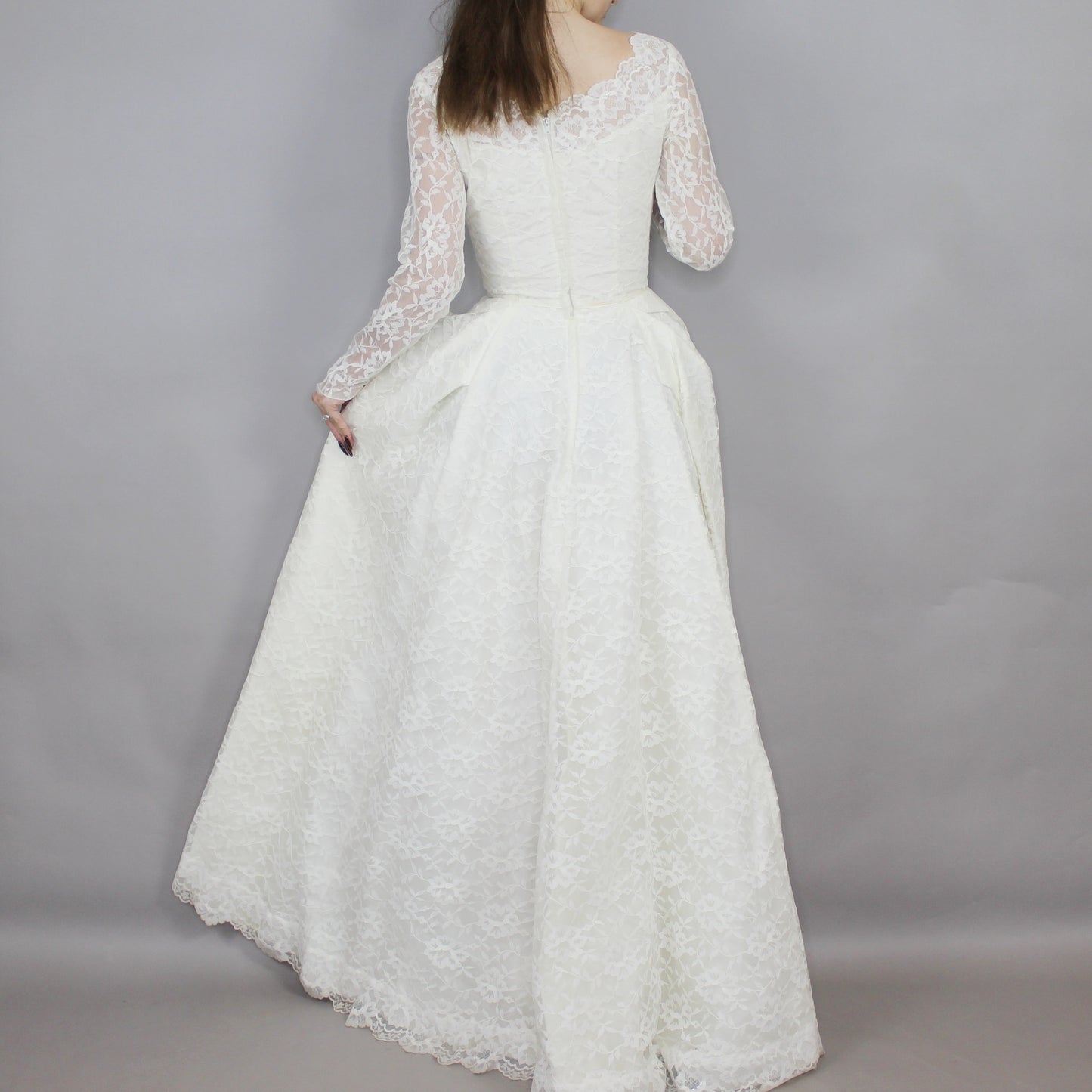 Vintage 60s Lace A-line Wedding Dress