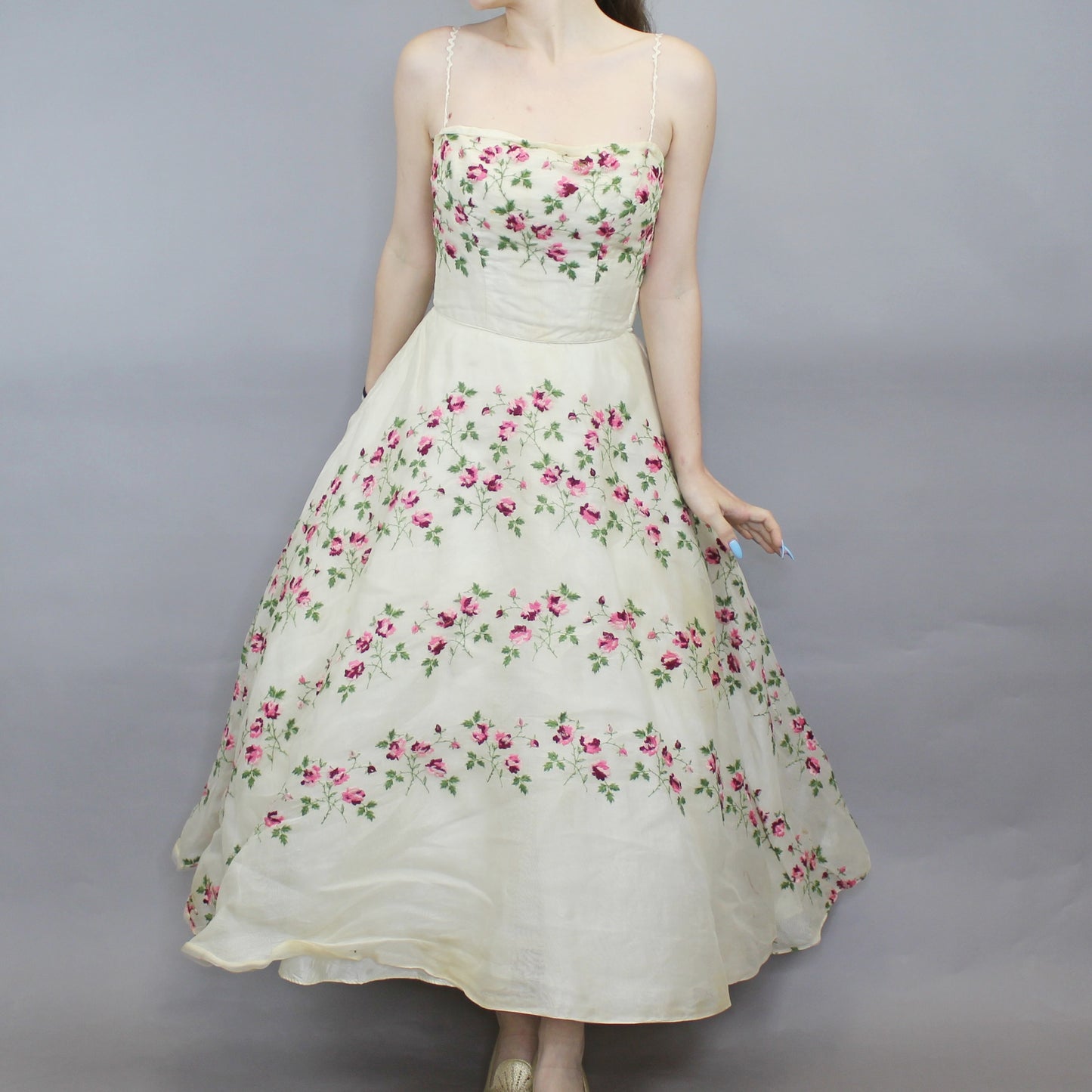 Vintage 50s Cupcake Poofy Prom Dress