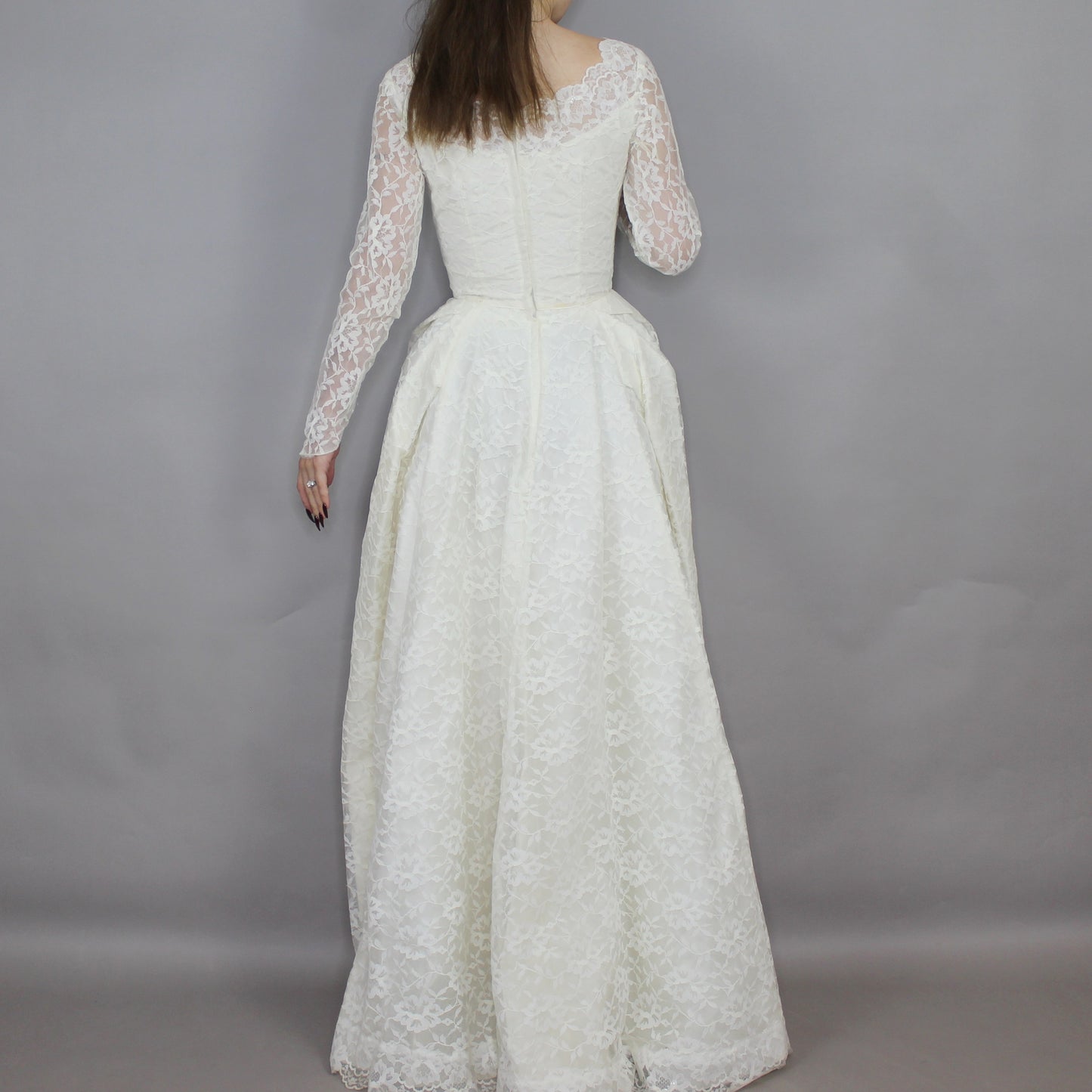 Vintage 60s Lace A-line Wedding Dress