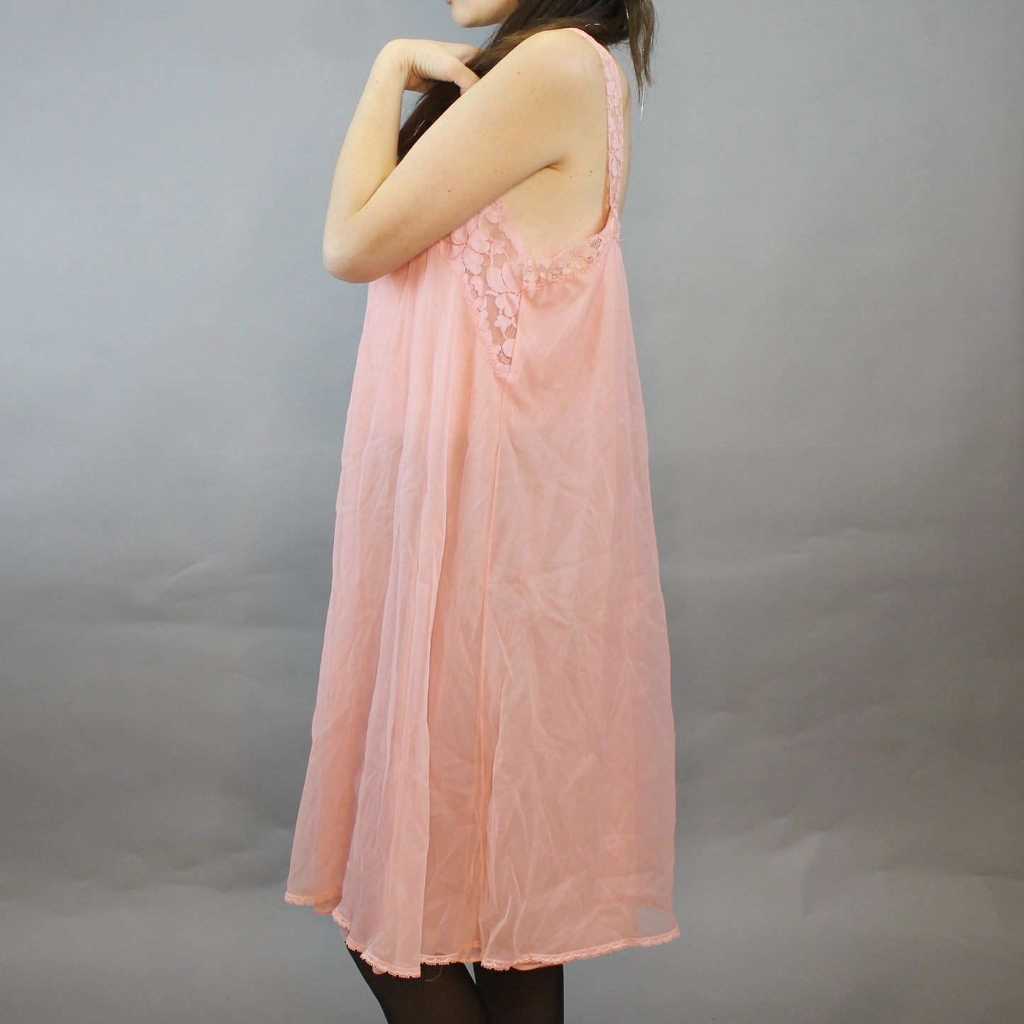 Vintage 60s Pink Nightgown Mini Dress by Sears