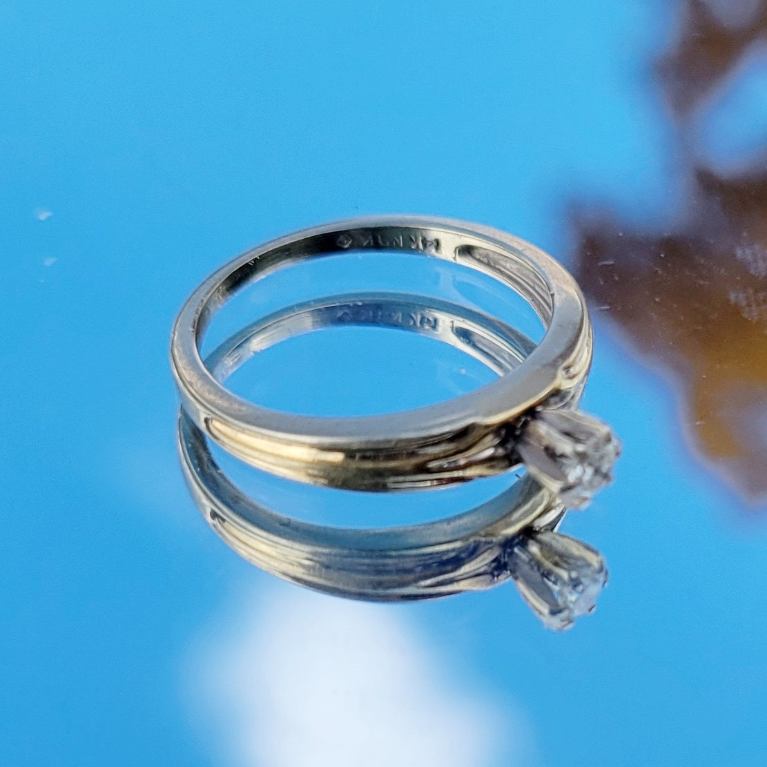 Vintage 40s 14k Gold Diamond Engagement Ring