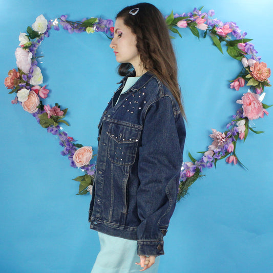 Reworked Vintage 90s Rhinestone Cherry Jacket by Gap Pioneer