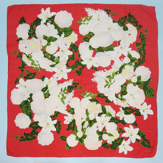 Vintage Y2k Silk Chanel Floral Scarf