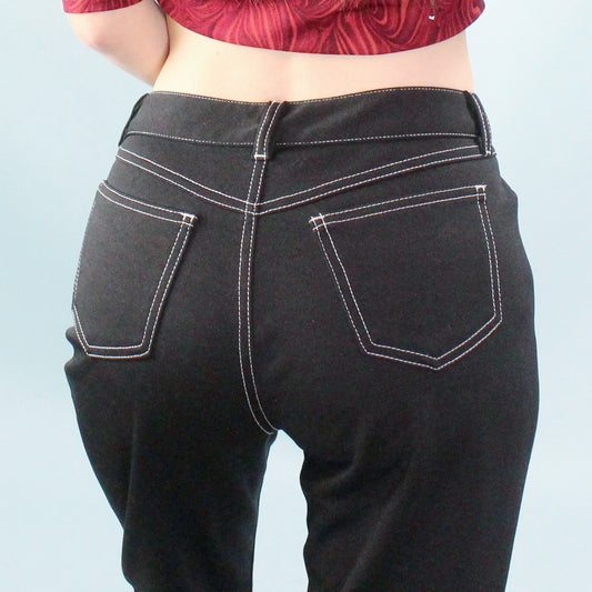 Vintage 90s Stretchy Black Flare Pants by Space Girlz