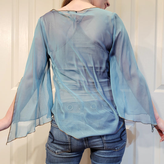 Vintage 90s Sheer Iridescent Fairy top by Fang