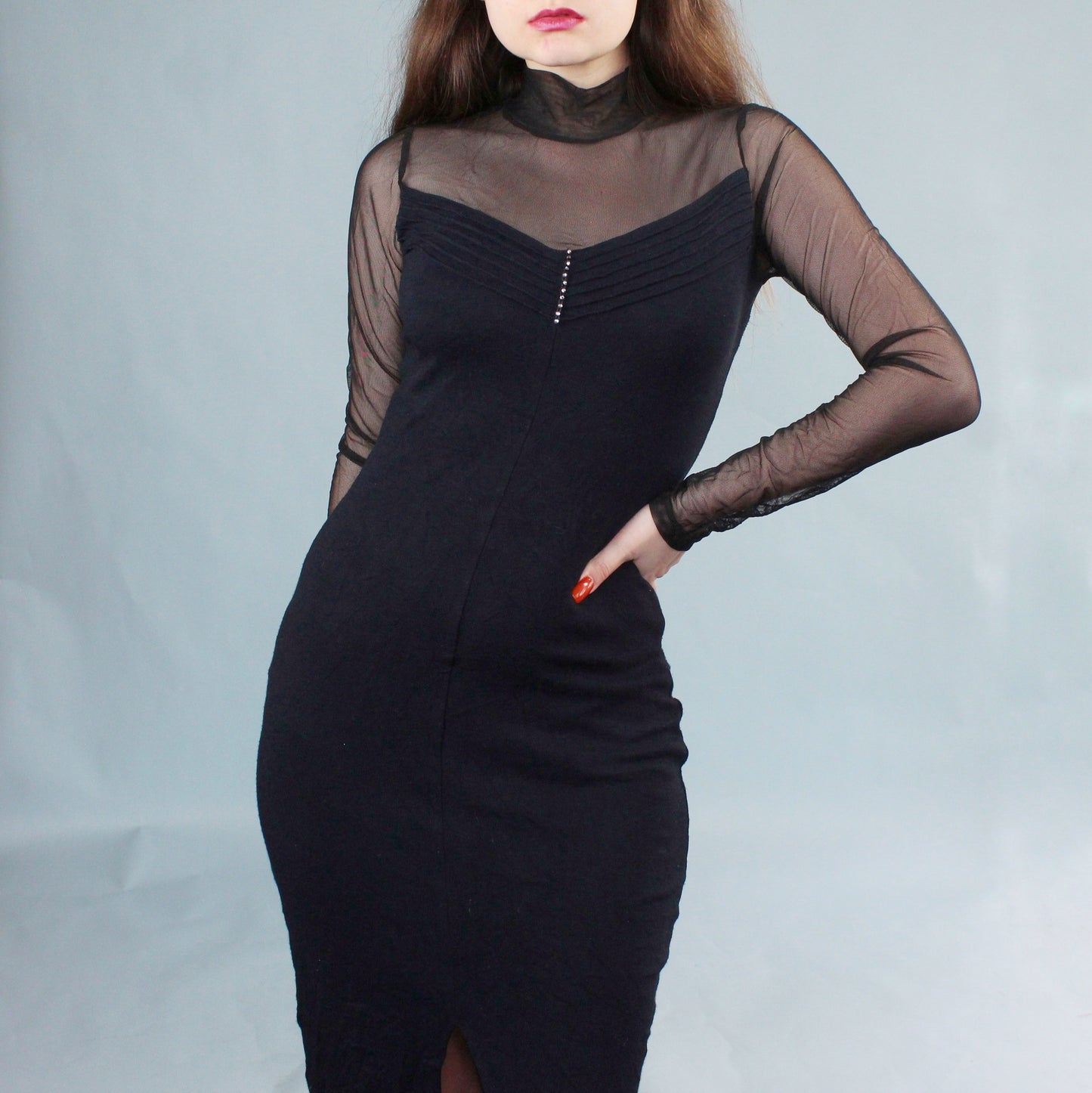 Vintage 80's Gothic Prom Dress by V & V