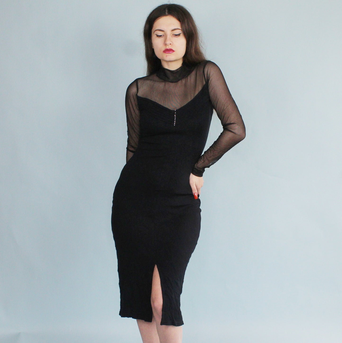 Vintage 80's Gothic Prom Dress by V & V