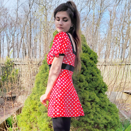 Vintage 90s Polka Dot Babydoll Dress by Valentine