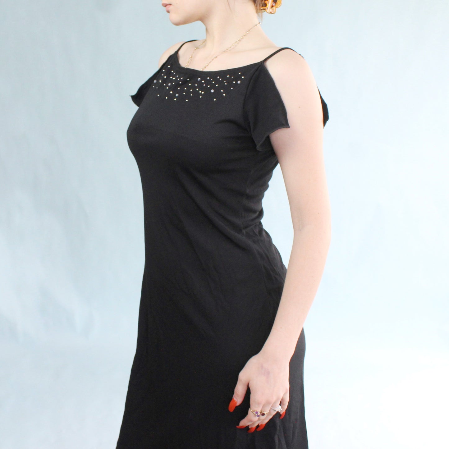 Vintage Y2k Deadstock NWT Black mini dress by Taboo