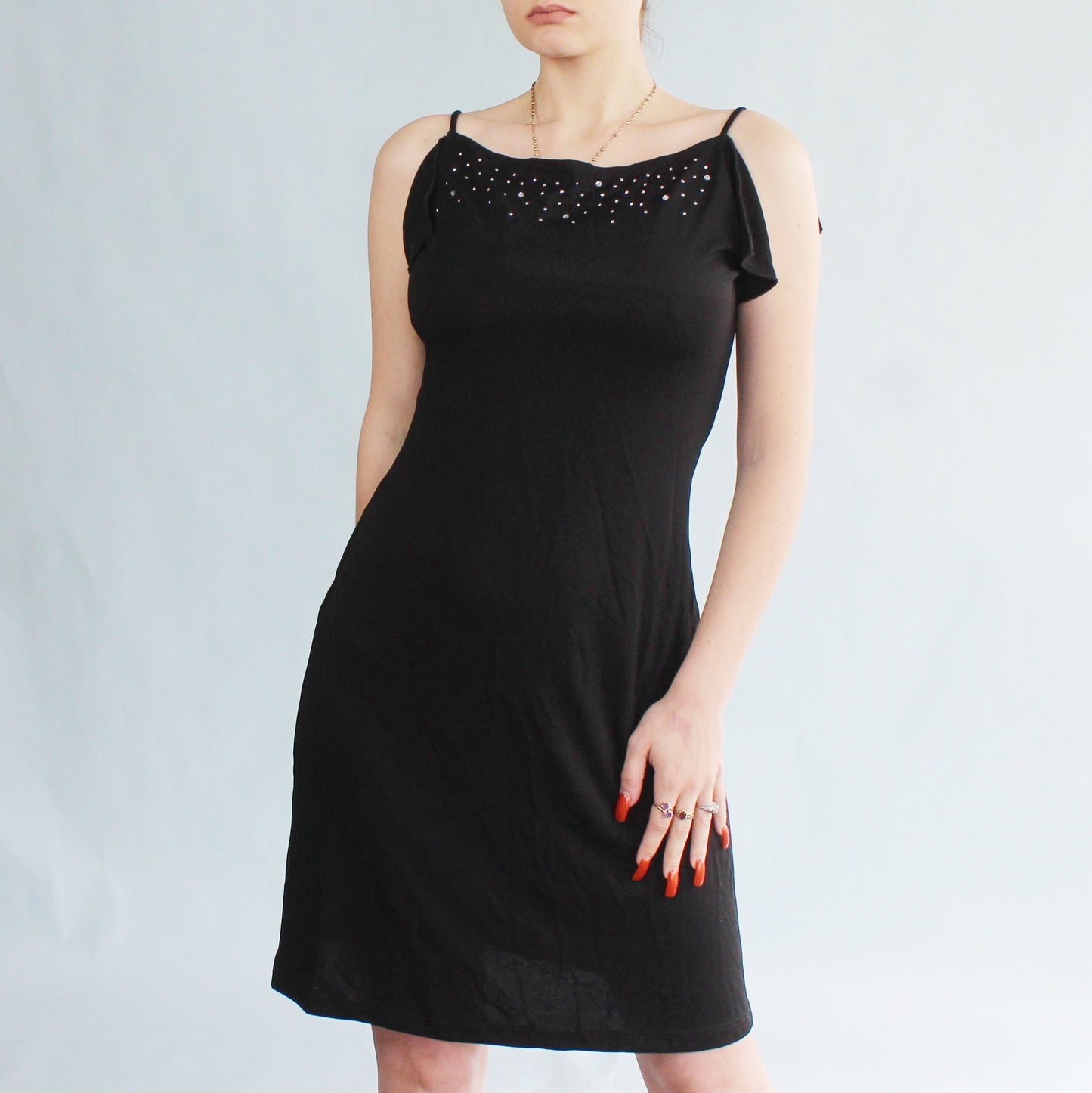 Vintage Y2k Deadstock NWT Black mini dress by Taboo