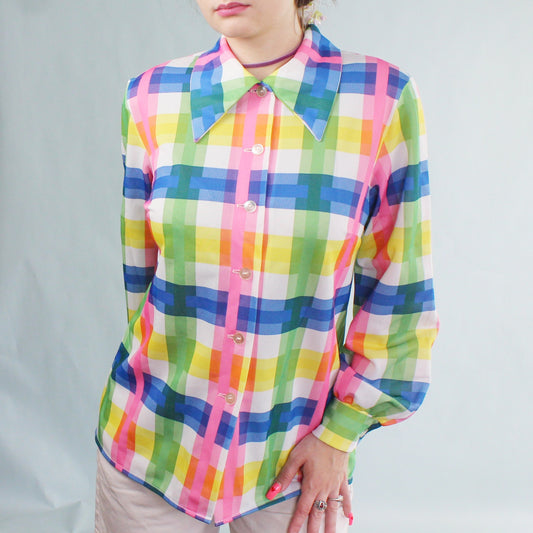 Vintage 70s Plaid Shirt by Beeline Fashions