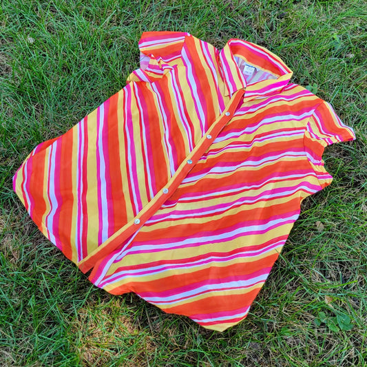 Vintage 90s Sheer Mesh Button Up by Beware!