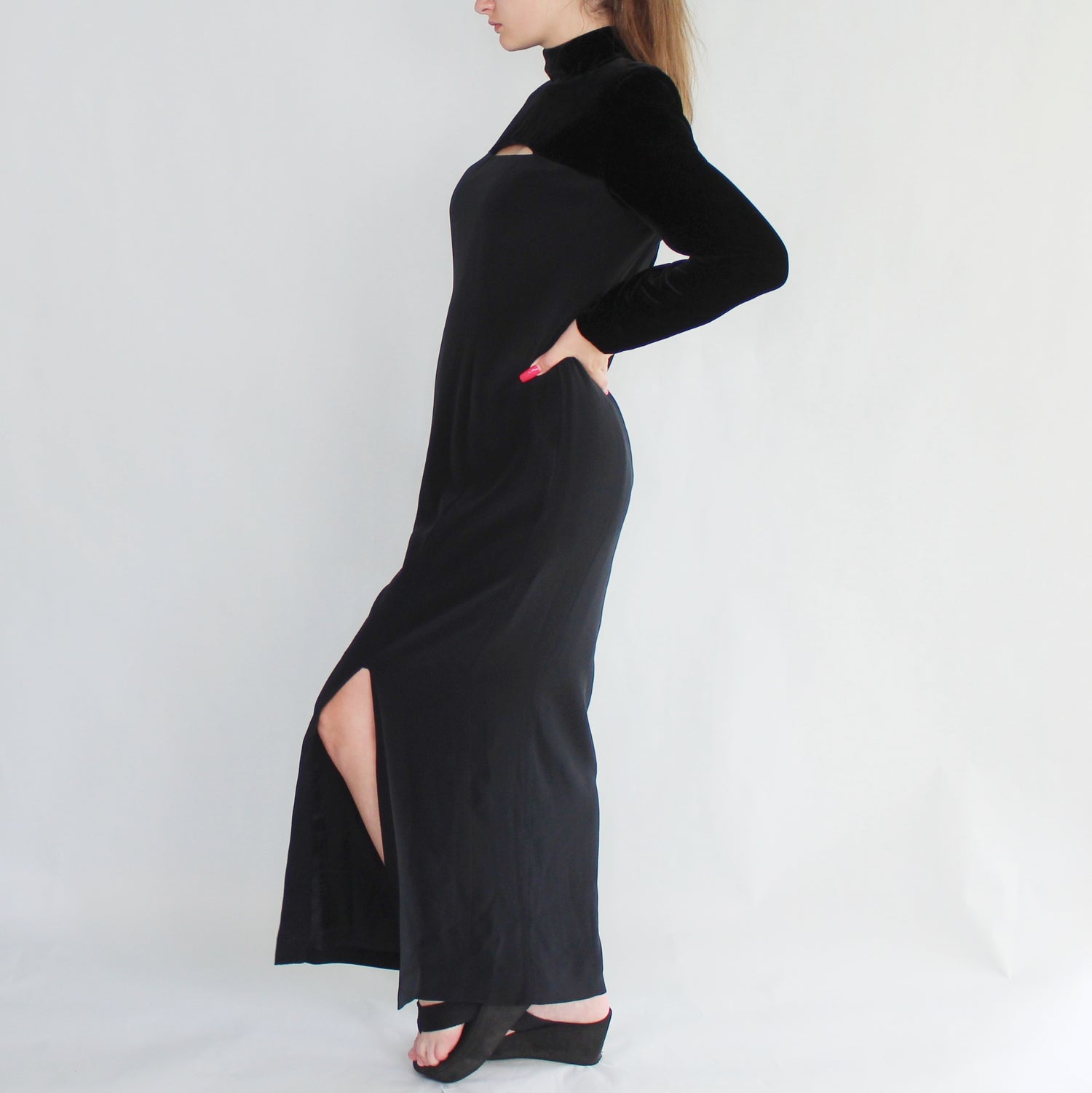Vintage 90s Black Velvet Gothic Prom Dress by Jones New York Odd Faery Vintage 90s Black Velvet Gothic Prom Dress by Jones New York Odd Faery