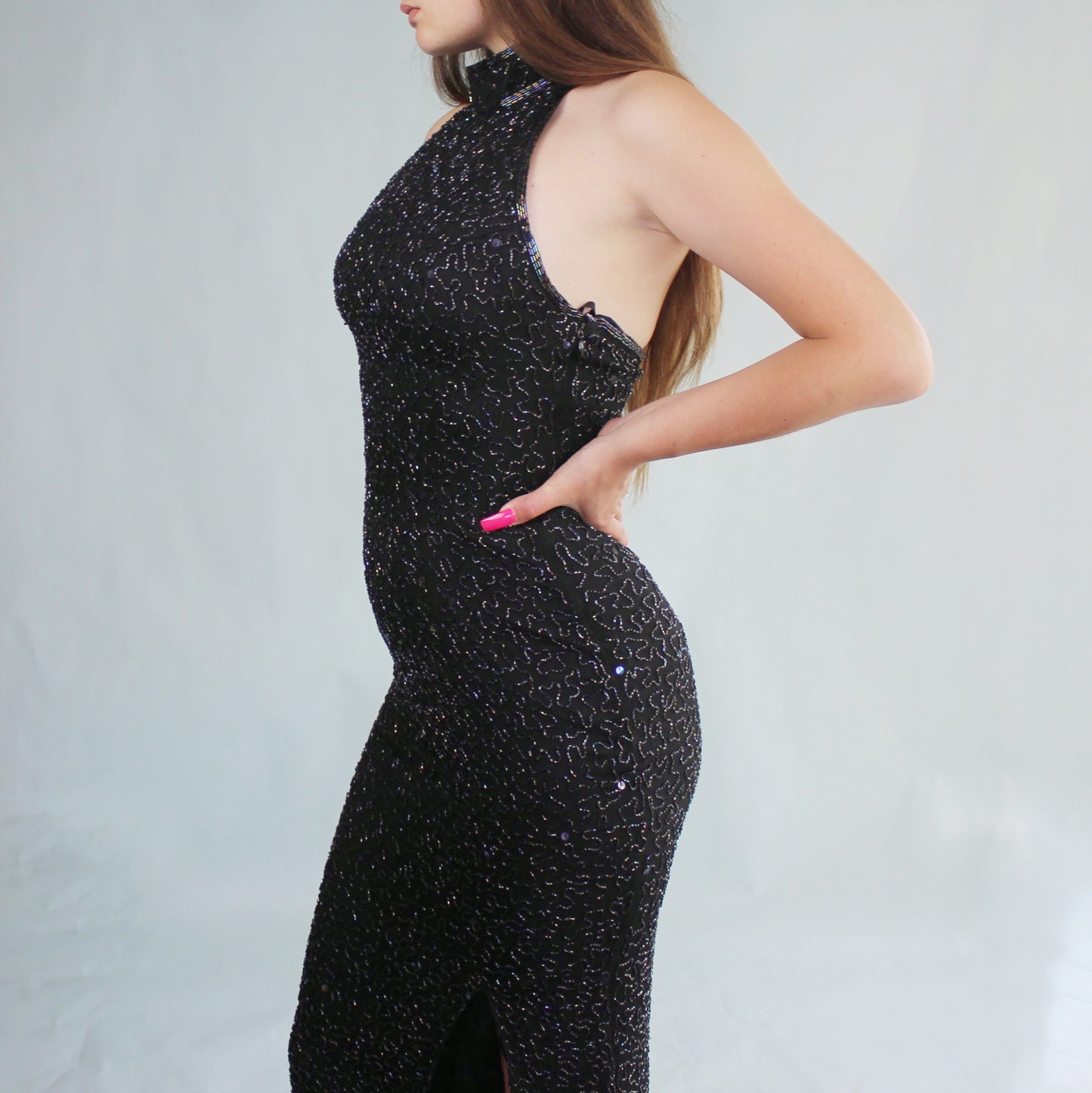 Vintage 90s Beaded Evening Gown by Sean Collection