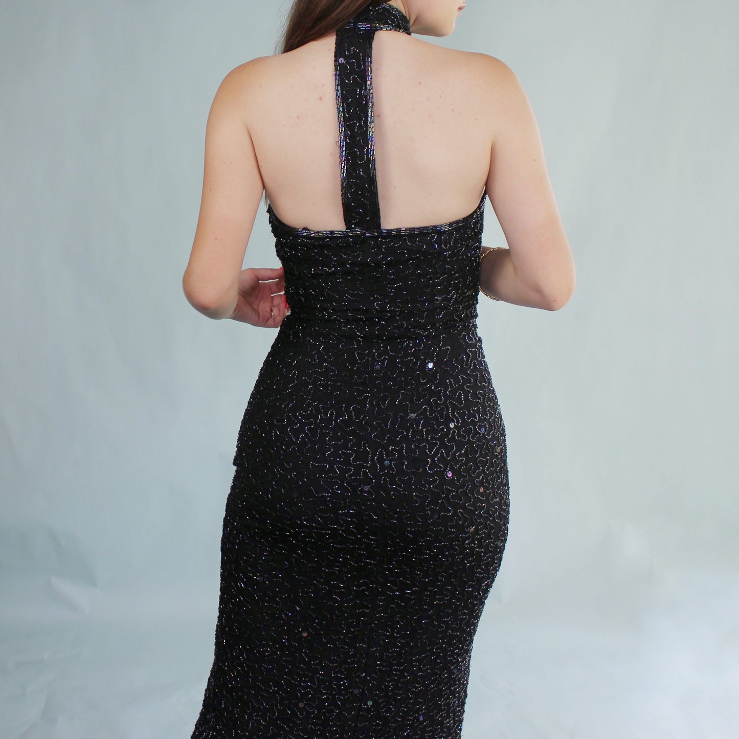 Vintage 90s Beaded Evening Gown by Sean Collection