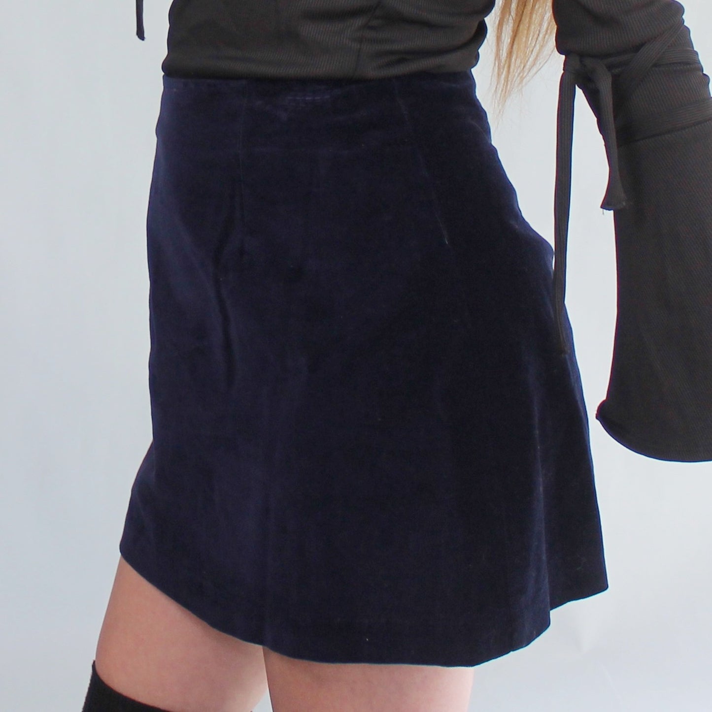 Vintage Y2k Blue Velvet Mini Skirt by Rampage USA