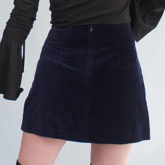 Vintage Y2k Blue Velvet Mini Skirt by Rampage USA